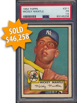 1952 Topps Mickey Mantle - Sold $46,258